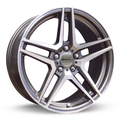 RTX Wheels - Stern - Gunmetal - Gunmetal Machined - 17" x 7.5", 43 Offset, 5x112 (Bolt Pattern), 66.6mm HUB