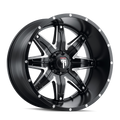 American Truxx - LONESTAR - Black - BLACK/MILLED - 22" x 12", -44 Offset, 8x165.1 (Bolt Pattern), 125.2mm HUB