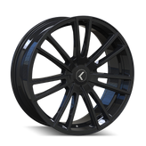 Kraze Wheels - SPECTRA - Black - GLOSS BLACK - 22" x 8.5", 38 Offset, 5x108, 114.3 (Bolt Pattern), 72.6mm HUB