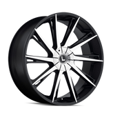 Kraze Wheels - SWAGG - Black - BLACK/MACHINED - 24" x 9.5", 30 Offset, 6x135, 139.7 (Bolt Pattern), 100.3mm HUB