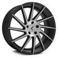 Kraze Wheels - SPINNER - Black - BLACK/MACHINED - 22" x 8.5", 40 Offset, 5x112 (Bolt Pattern), 66.6mm HUB