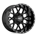 Moto Metal - MO986 SIEGE - Black - GLOSS BLACK - 20" x 12", -44 Offset, 5x139.7, 150 (Bolt Pattern), 110.1mm HUB