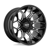 Moto Metal - MO808 SNIPER - Black - GLOSS BLACK MILLED - 20" x 9", 0 Offset, 8x180 (Bolt Pattern), 124.2mm HUB