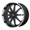 Asanti Black - ABL-29 EMPEROR - Black - GLOSS BLACK MILLED WITH CHROME LIP - 24" x 10", 3 Offset, 6x139.7 (Bolt Pattern), 100.3mm HUB