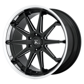 Asanti Black - ABL-29 EMPEROR - Black - GLOSS BLACK MILLED WITH CHROME LIP - 24" x 10", 3 Offset, 6x139.7 (Bolt Pattern), 100.3mm HUB