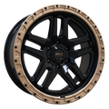 Envy Wheels - FFT-9 - Black - GLOSS BLACK / GLOSS BRONZE BEADLOCK - 18" x 8.5", 18 Offset, 6x139.7 (Bolt Pattern), 95.1mm HUB