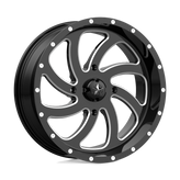 MSA Offroad Wheels - M36 SWITCH - Black - GLOSS BLACK MILLED - 22" x 7", 0 Offset, 4x137 (Bolt Pattern), 112.1mm HUB