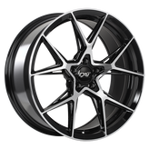 Dai Alloys - Gravity - Black - Gloss Black - Machined Face - 18" x 8", 42 Offset, 5x114.3 (Bolt Pattern), 73.1mm HUB