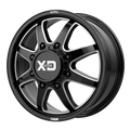 XD Series - XD845 PIKE DUALLY - Black - GLOSS BLACK MILLED - FRONT - 20" x 8", 15 Offset, 8x165.1 (Bolt Pattern), 117mm HUB