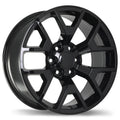 Replika - R162A - Black - Gloss Black - 22" x 9", 27 Offset, 6x139.7 (Bolt Pattern), 78.1mm HUB