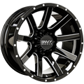 Envy Wheels - CRAZE - Black - GLOSS BLACK / SIDE MILL - 20" x 10", -24 Offset, 8x170 (Bolt Pattern), 125.2mm HUB