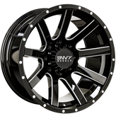Envy Wheels - CRAZE - Black - GLOSS BLACK / SIDE MILL - 20" x 10", -24 Offset, 8x170 (Bolt Pattern), 125.2mm HUB