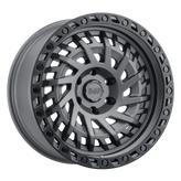 Black Rhino - SHREDDER - Gunmetal - MATTE GUNMETAL W/ BLACK RING - 18" x 9.5", -18 Offset, 5x127 (Bolt Pattern), 71.5mm HUB