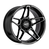 Moto Metal - MO994 FANG - Black - Gloss Black Machined - 20" x 9", 0 Offset, 8x180 (Bolt Pattern), 124.2mm HUB