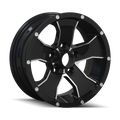 ION Trailer - 14 - Black - BLACK/MACHINED FACE - 14" x 6", 0 Offset, 5x114.3 (Bolt Pattern), 83.82mm HUB