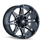 Mayhem - RAMPAGE - Black - BLACK/MILLED SPOKES - 18" x 9", 18 Offset, 8x180 (Bolt Pattern), 124.1mm HUB