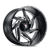 American Truxx - SPIRAL - Black - BLACK/MILLED - 22" x 12", -44 Offset, 8x165.1 (Bolt Pattern), 125.2mm HUB