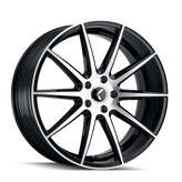 Kraze Wheels - COSMOS - Black - BLACK WITH MACHINED FACE - 17" x 8", 38 Offset, 5x112 (Bolt Pattern), 66.6mm HUB