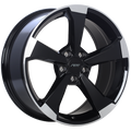 ART - Replica 191 - Black - Gloss Black - Machined Face - 18" x 8", 35 Offset, 5x112 (Bolt Pattern), 66.5mm HUB