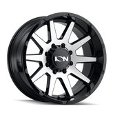 Ion Alloy - 143 - Black - GLOSS BLACK/MACHINED FACE - 20" x 10", -19 Offset, 6x139.7 (Bolt Pattern), 106mm HUB