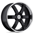 Black Rhino - PONDORA - Black - Gloss Black with Machine Ring - 24" x 10", 25 Offset, 6x139.7 (Bolt Pattern), 112.1mm HUB