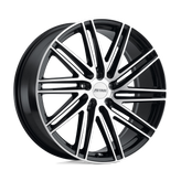 Petrol Wheels - P1C - Black - GLOSS BLACK WITH MACHINED FACE - 18" x 8", 40 Offset, 5x105 (Bolt Pattern), 72.1mm HUB