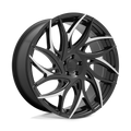 DUB - S259 G.O.A.T. - Black - GLOSS BLACK WITH MACHINED SPOKES - 22" x 9", 35 Offset, 5x120 (Bolt Pattern), 72.6mm HUB