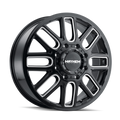 Mayhem - COGENT DUALLY - Black - GLOSS BLACK WITH MILLED SPOKES - 22" x 8.25", -232 Offset, 8x165.1 (Bolt Pattern), 121.3mm HUB