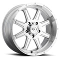 Vision Wheel Off-Road - 421 CANNIBAL - Silver - Silver Machined Face - 20" x 9", 10 Offset, 5x127 (Bolt Pattern), 78.1mm HUB