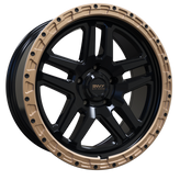 Envy Wheels - FFT-9 - Black - GLOSS BLACK / GLOSS BRONZE BEADLOCK - 18" x 8", 10 Offset, 5x127 (Bolt Pattern), 71.6mm HUB
