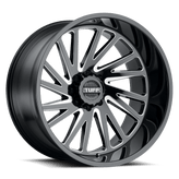 Tuff Wheels - T2A - Black - Gloss Black with Milled Spokes - 20" x 12", -45 Offset, 5x127 (Bolt Pattern), 71.5mm HUB