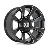 XD Series - XD854 REACTOR - Black - GLOSS BLACK MILLED - 20" x 9", 0 Offset, 6x135, 139.7 (Bolt Pattern), 106.1mm HUB