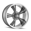 Ridler - 695 - Grey - GREY/MACHINED LIP - 17" x 7", 0 Offset, 5x114.3 (Bolt Pattern), 83.8mm HUB