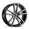 Kraze Wheels - LUSSO - Black - BLACK WITH MACHINED FACE - 17" x 8", 38 Offset, 5x120 (Bolt Pattern), 74.1mm HUB