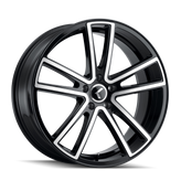 Kraze Wheels - LUSSO - Black - BLACK WITH MACHINED FACE - 17" x 8", 38 Offset, 5x120 (Bolt Pattern), 74.1mm HUB