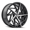 Mazzi - FREESTYLE - Black - GLOSS BLACK/MACHINED - 20" x 8.5", 35 Offset, 5x120 (Bolt Pattern), 74.1mm HUB