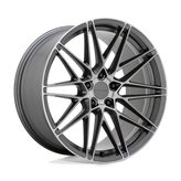 Beyern - DAMON - Gunmetal - MATTE GUNMETAL WITH BRUSHED FACE - 20" x 9", 15 Offset, 5x120 (Bolt Pattern), 74.1mm HUB