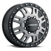 Vision Wheel HD - 408 MANX2 - Grey - Satin Grey - 17" x 6.5", 121_35 Offset, 8x165.1 (Bolt Pattern), 125.2mm HUB