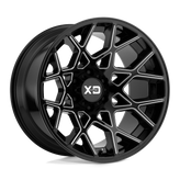 XD Series - XD831 CHOPSTIX - Black - GLOSS BLACK MILLED - 20" x 10", -24 Offset, 6x135 (Bolt Pattern), 87.1mm HUB