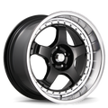 Konig - SSM - Black - Gloss Black With Machined Lip - 18" x 9", 22 Offset, 5x114.3 (Bolt Pattern), 73.1mm HUB