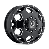 XD Series - XD815 BATALLION - Black - Gloss Black With Milled Accents - 22" x 8.25", 127 Offset, 8x210 (Bolt Pattern), 154.3mm HUB