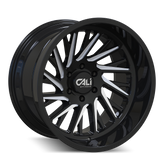 Cali Off-Road - PURGE - Black - GLOSS BLACK/MILLED - 24" x 14", -76 Offset, 8x165.1 (Bolt Pattern), 125.2mm HUB