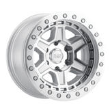 Black Rhino - RENO - Gunmetal - SILVER W/ MIRROR FACE & SILVER BOLTS - 17" x 8.5", -38 Offset, 5x127 (Bolt Pattern), 71.5mm HUB