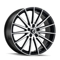 Kraze Wheels - KR191 - Black - BLACK/MACHINED FACE - 18" x 8", 40 Offset, 5x114.3 (Bolt Pattern), 72.6mm HUB