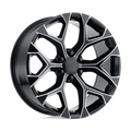 OE Creations - PR176 - Black - GLOSS BLACK MILLED - 26" x 10", 24 Offset, 6x139.7 (Bolt Pattern), 78.1mm HUB