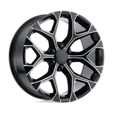 OE Creations - PR176 - Black - GLOSS BLACK MILLED - 26" x 10", 24 Offset, 6x139.7 (Bolt Pattern), 78.1mm HUB