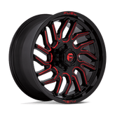 Fuel - D808 HURRICANE - Black - GLOSS BLACK MILLED RED TINT - 20" x 9", 20 Offset, 6x135 (Bolt Pattern), 87.1mm HUB