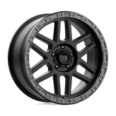 KMC Wheels - KM544 MESA - Black - SATIN BLACK WITH GLOSS BLACK LIP - 20" x 9", 18 Offset, 5x127 (Bolt Pattern), 71.5mm HUB