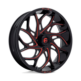 Fuel UTV - D779 RUNNER UTV - Black - GLOSS BLACK MILLED CANDY RED - 24" x 7", 13 Offset, 4x156 (Bolt Pattern), 132mm HUB