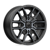 MSA Offroad Wheels - M43 FANG - Black - SATIN BLACK WITH TITANIUM TINT - 15" x 7", 38 Offset, 4x156 (Bolt Pattern), 132mm HUB